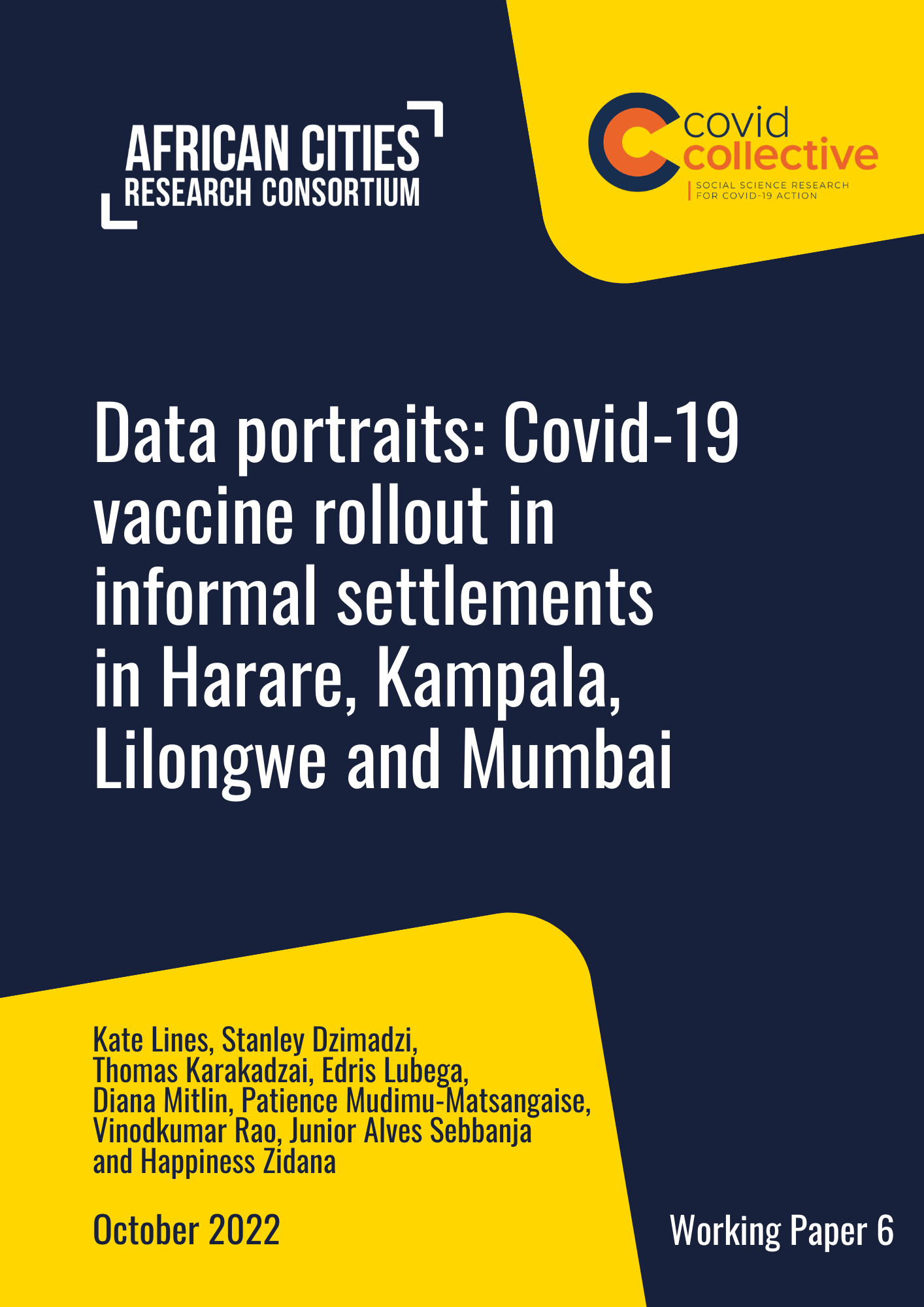 Working Paper 6 | Data portraits: Covid-19 vaccine rollout in informal settlements in Harare, Kampala, Lilongwe and Mumbai