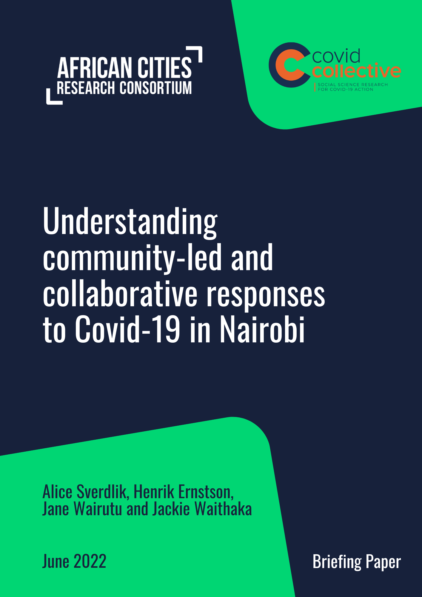 Understanding community-led and collaborative responses to Covid-19 in Nairobi