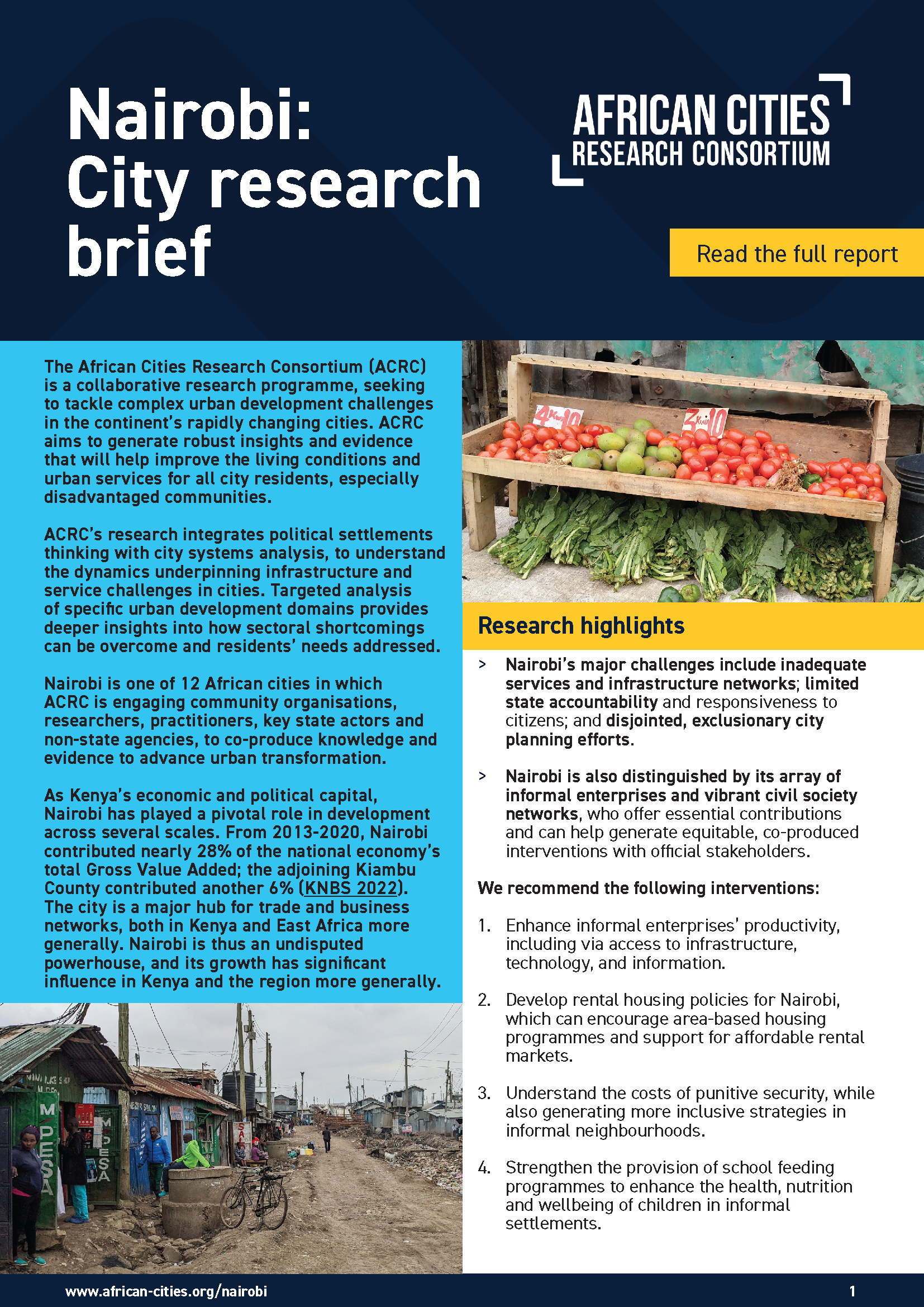 Nairobi city research brief